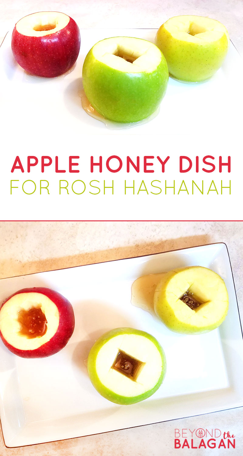 Make an easy DIY apple honey dish for Rosh Hashanah - a great idea for the Jewish High Holidays as a table centerpiece or just as a food craft.