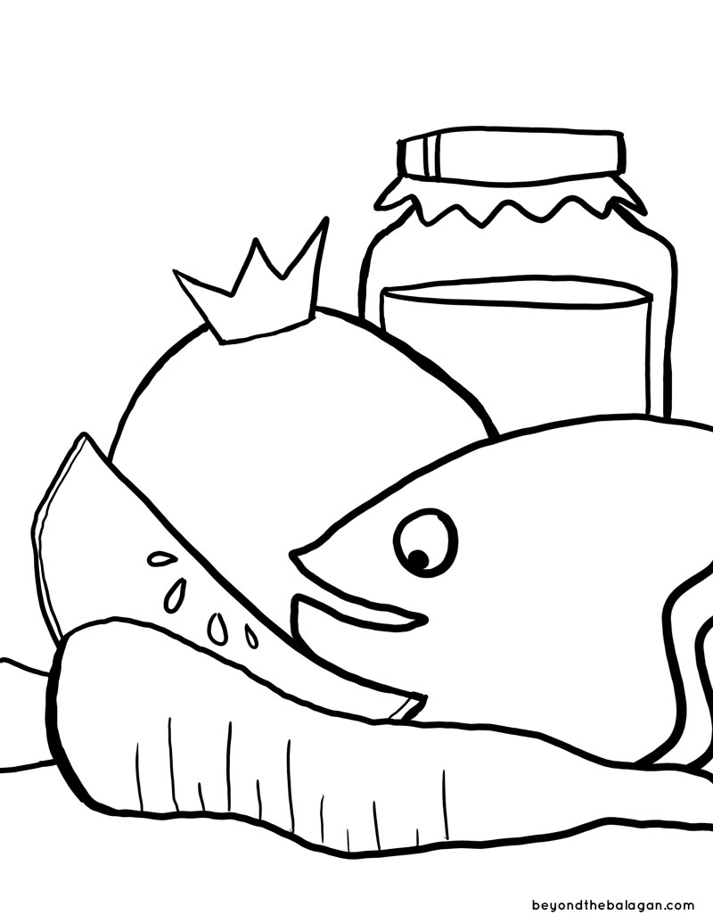 apples and honey coloring page