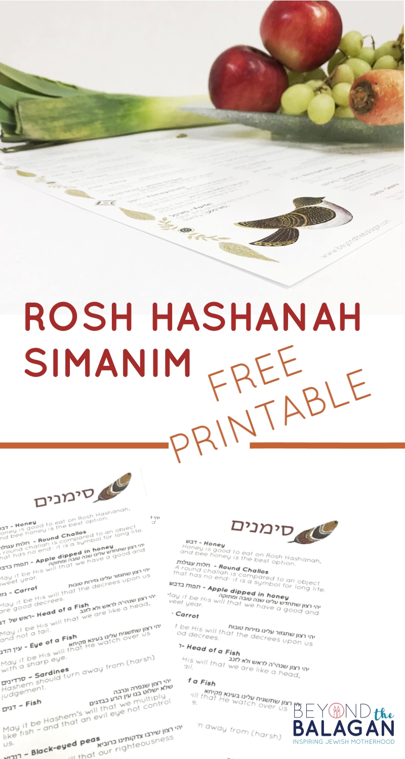 This printable with unique simanim will complete your Rosh Hashanah. The Simanim printable showcases symbolic foods are eaten on the Jewish New Year.