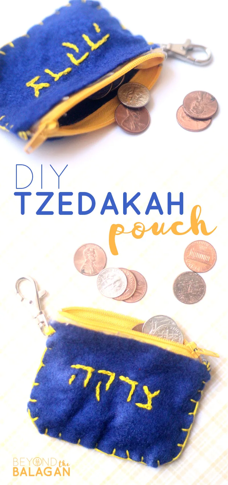 Make a DIY tzedakah pouch - an adorable Jewish kids craft that's perfect for back to school, to promote giving charity and kindness!