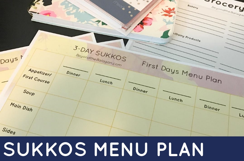 Get your Sukkos menu plan ready with this free printable! This Sukkos menu plan will help you organize and plan a beautiful Yom Tov.