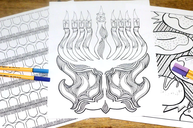 Chanukah coloring pages for adults
