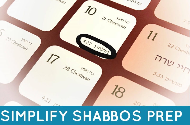 Simplify your Shabbos preparations with these simple tips. Your whole week will be easier when your Shabbos preparations go smoothly!