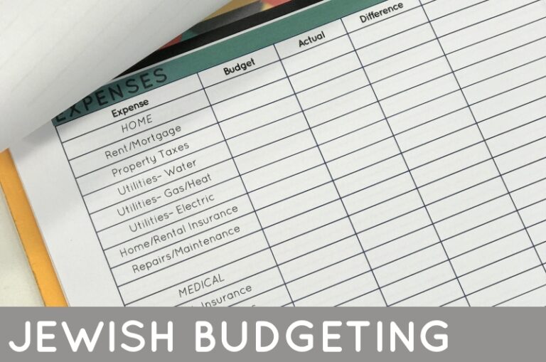 Jewish Budgeting from Scratch – Free Printable