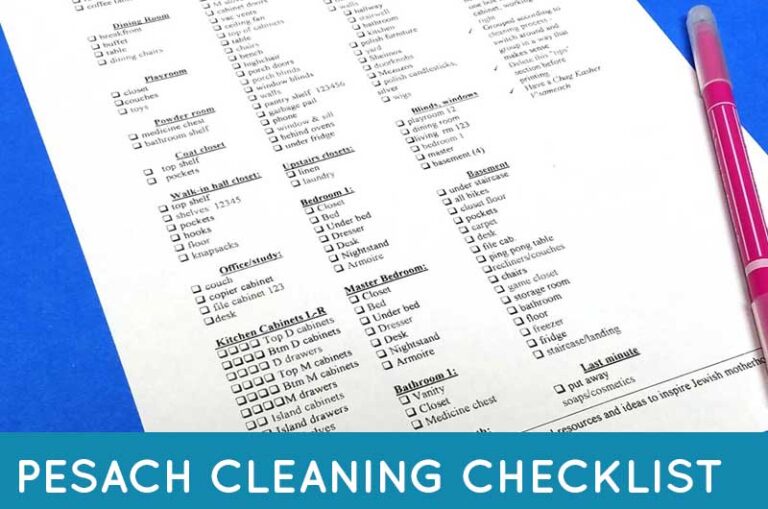 Pesach Cleaning Checklist