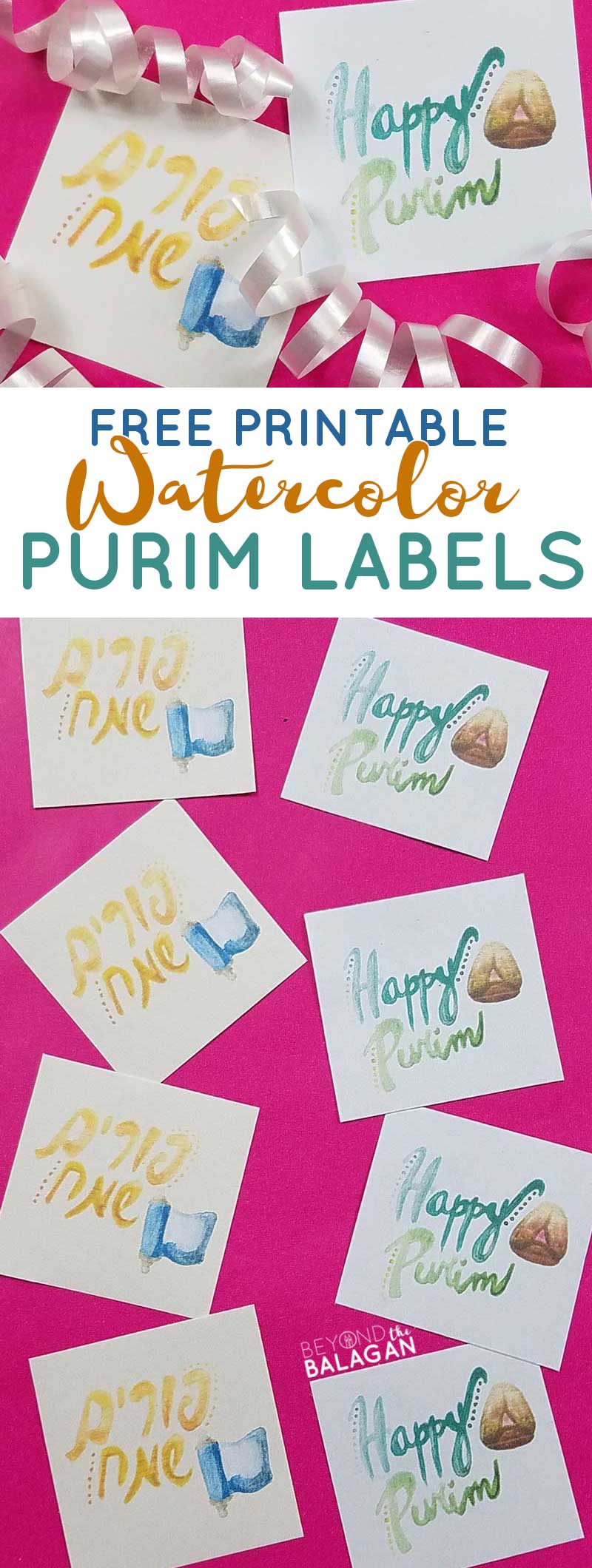 Free printable Purim labels so that you can upgrade your Mishloach Manot packages! #purim 