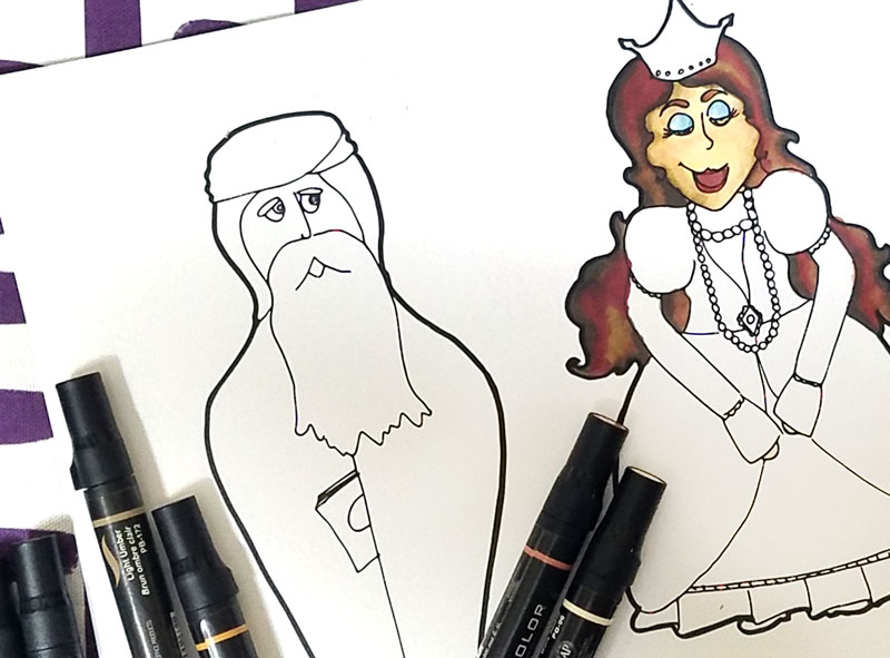 If you're looking for a great Purim activity for kids and families, thesea adorable Purim puppets are spot on! The free printable coloring pages for Purim are a paper craft to turn into puppets and are perfect for all ages. Enjoy! #purim #jewishcraft #jewish 