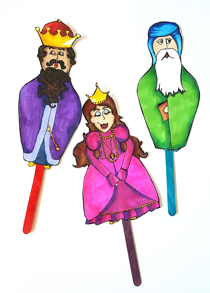 If you're looking for a great Purim activity for kids and families, thesea adorable Purim puppets are spot on! The free printable coloring pages for Purim are a paper craft to turn into puppets and are perfect for all ages. Enjoy! #purim #jewishcraft #jewish