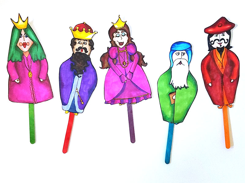 If you're looking for a great Purim activity for kids and families, thesea adorable Purim puppets are spot on! The free printable coloring pages for Purim are a paper craft to turn into puppets and are perfect for all ages. Enjoy! #purim #jewishcraft #jewish