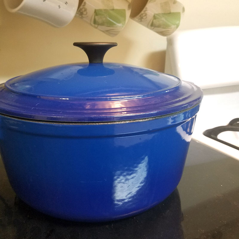 5 Quart Round Enamel Cast Iron Covered Dutch Oven Cobalt Blue 10 inch Crock  Pot