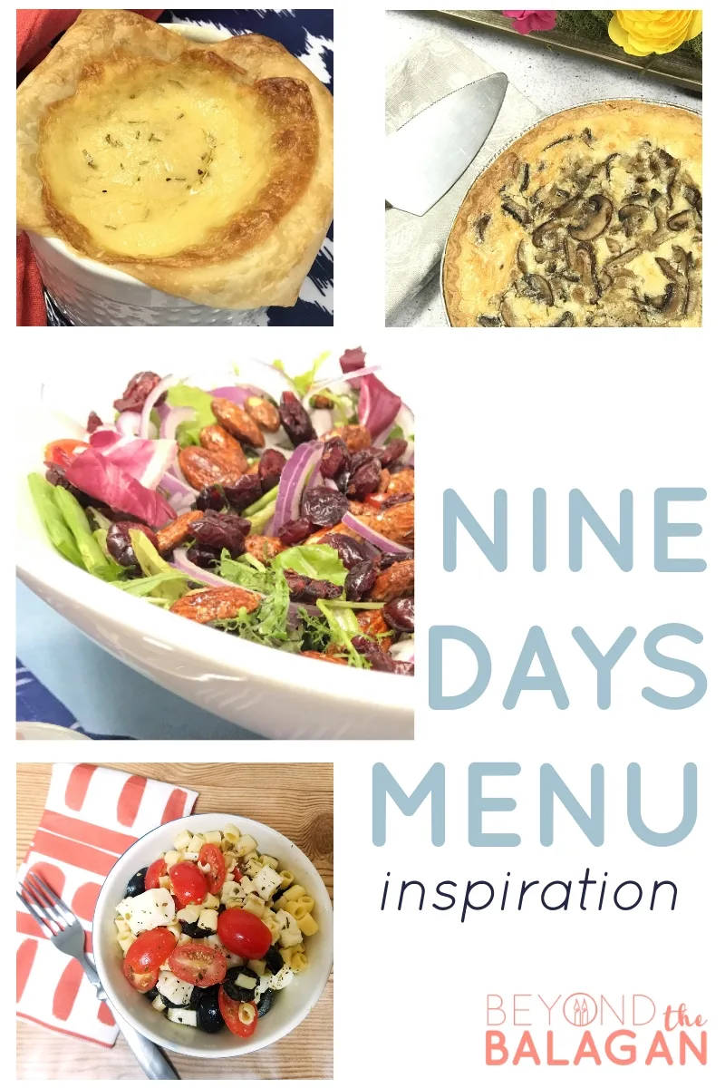 Nine Days Menu delicious meatless meals and dairy meal inspiration