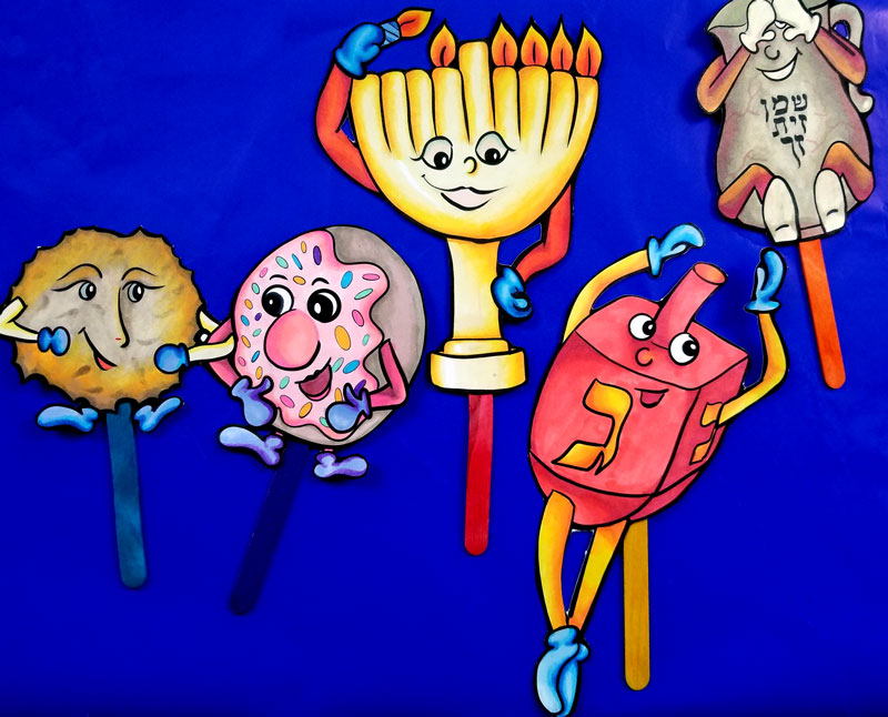 Chanukah Puppets Coloring Pages