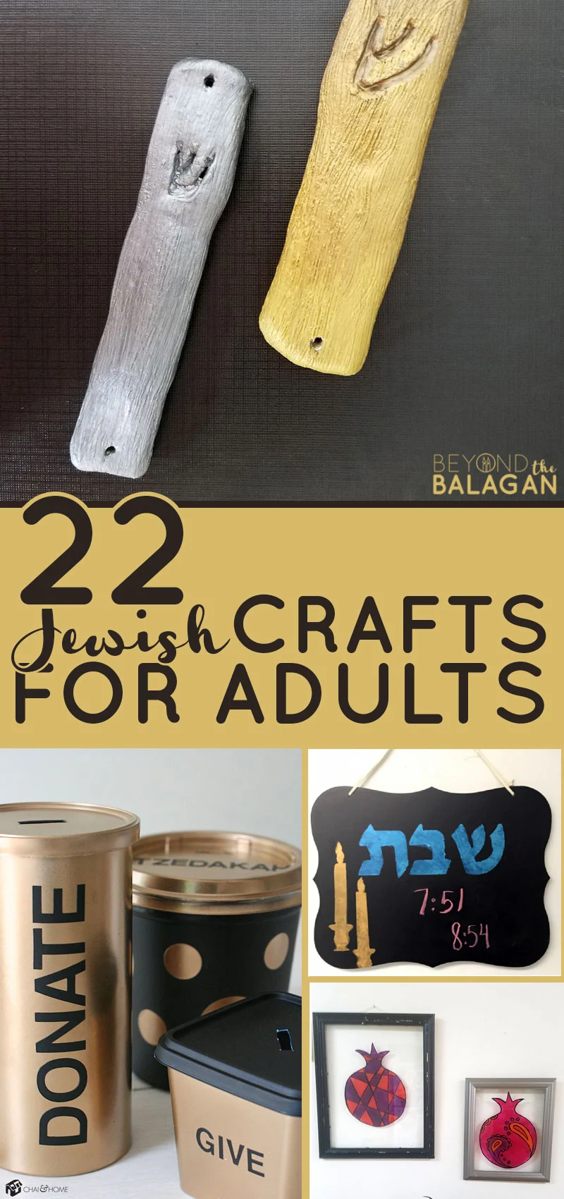If you're looking for some cool Jewish crafts for adults, this list has everything you need - from DIY juidaica, to things Jewish moms can make for their kids, Jewish home decor, and Jewish holiday crafts...