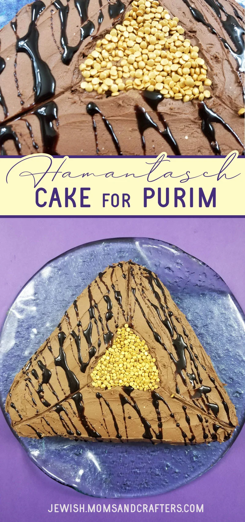 Click to make this adorable and insanely easy purim cake -one of my favorite Purim ideas that's a fun alternative to hamantaschen (and easier) and that's a great Purim party food!