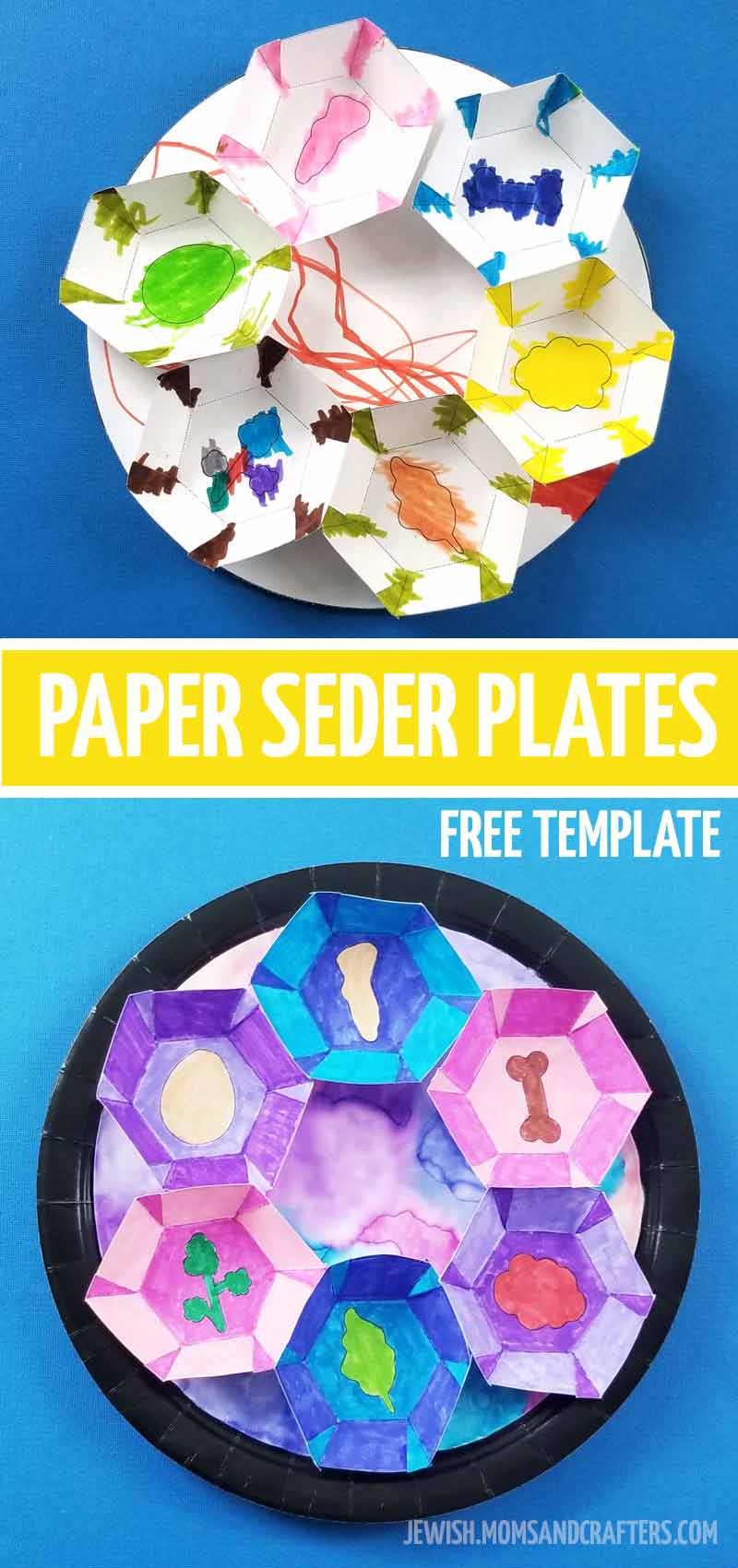 A fun Passover seder plate craft for kids! This adorable Preschool idea for Pesach or Passover includes a free printable and is a great activity for kids at home