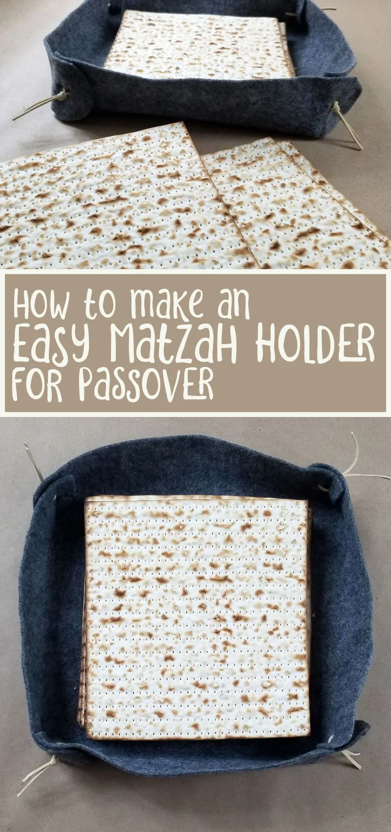 Make your own matzah plate - a cool Pesach craft for anyone! this DIY Passover craft is a felt matzah tray for your seder that anyone can make