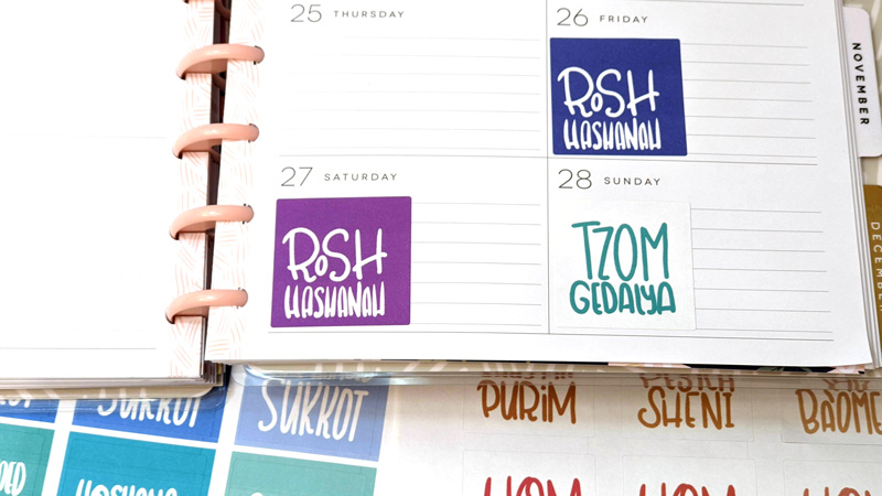 Jewish Holiday Calendar Stickers – Days United