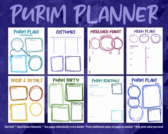 Purim Planner Printable