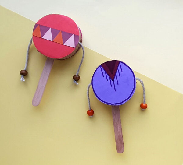 Spin Drum Craft - Easy DIY Musical Instrument & Noisemaker for Kids