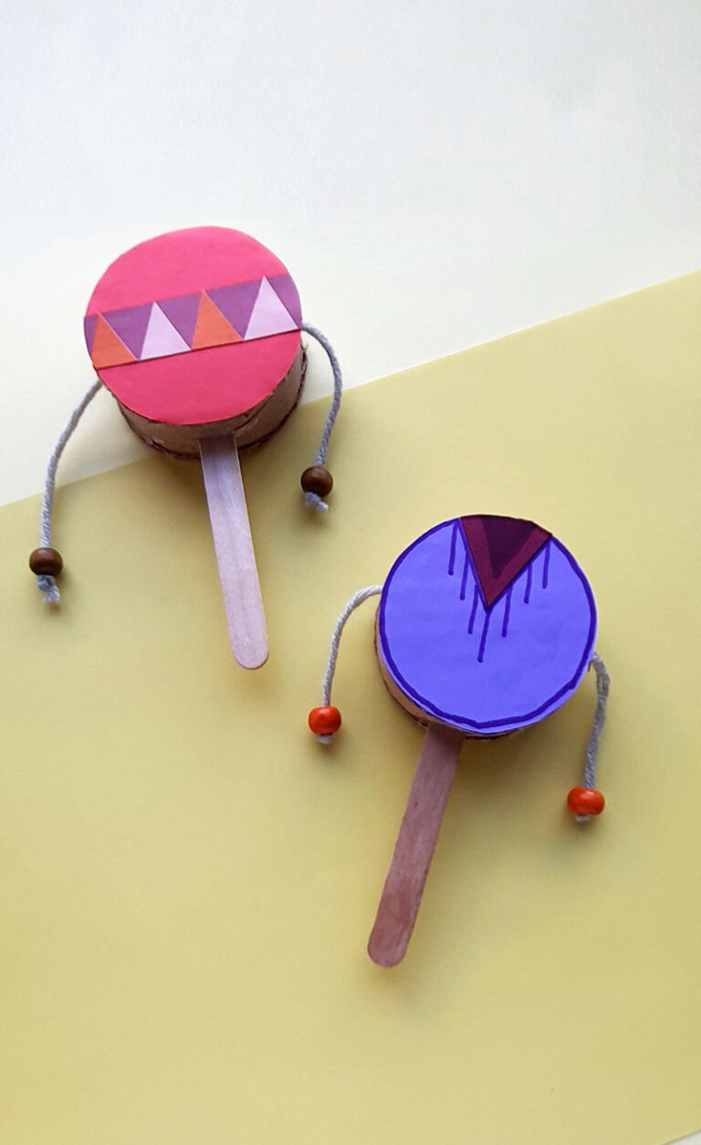 Spin Drum Craft - Easy DIY Musical Instrument & Noisemaker for Kids