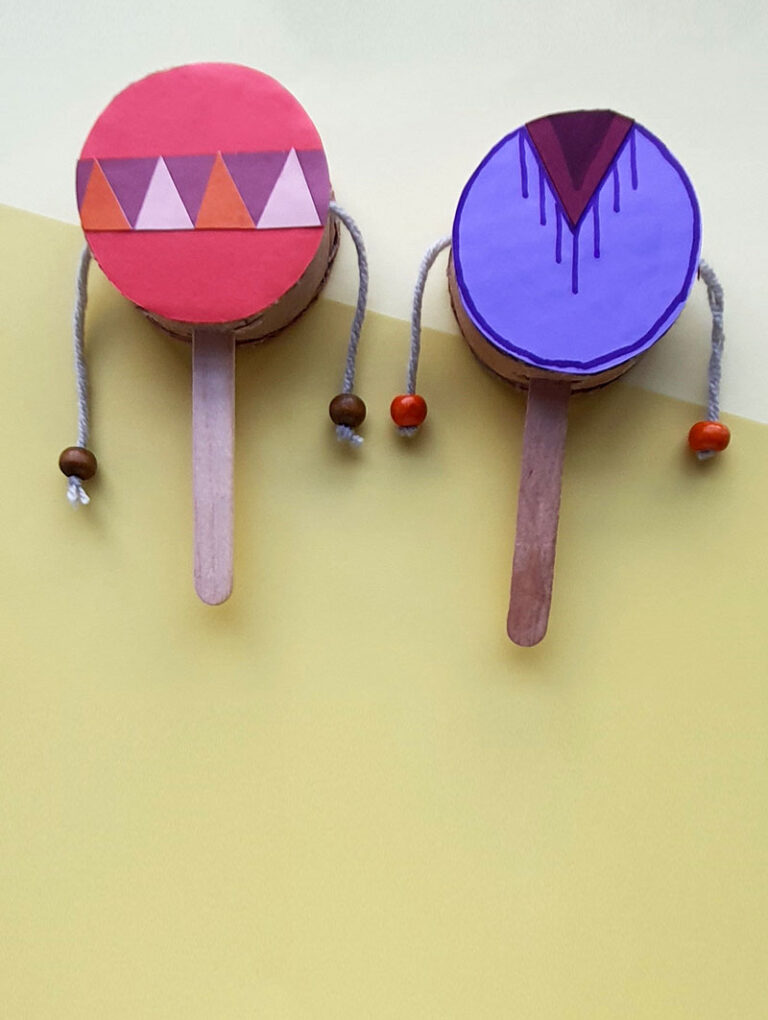 Spin Drum Craft Easy DIY Musical Instrument & Noisemaker for Kids