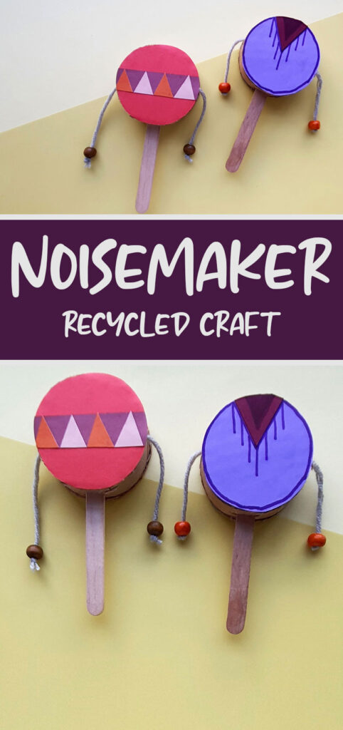 Make an adorable noisemaker craft and DIY spin drum craft - it's easy and fun for Purim or all year round