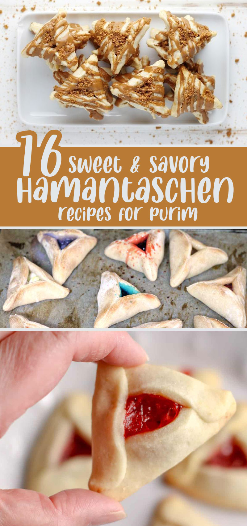 Hamantaschen recipes collage with three iamges and text