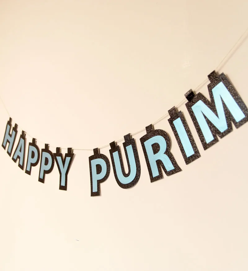 Happy Pourim bannière Bunting Party Jewish Décorations