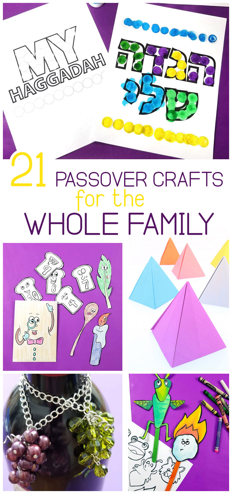Passover crafts for the whole family collage