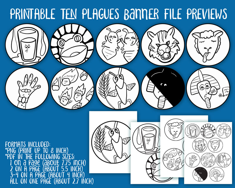 Ten Plagues Banner - Jewish Moms & Crafters