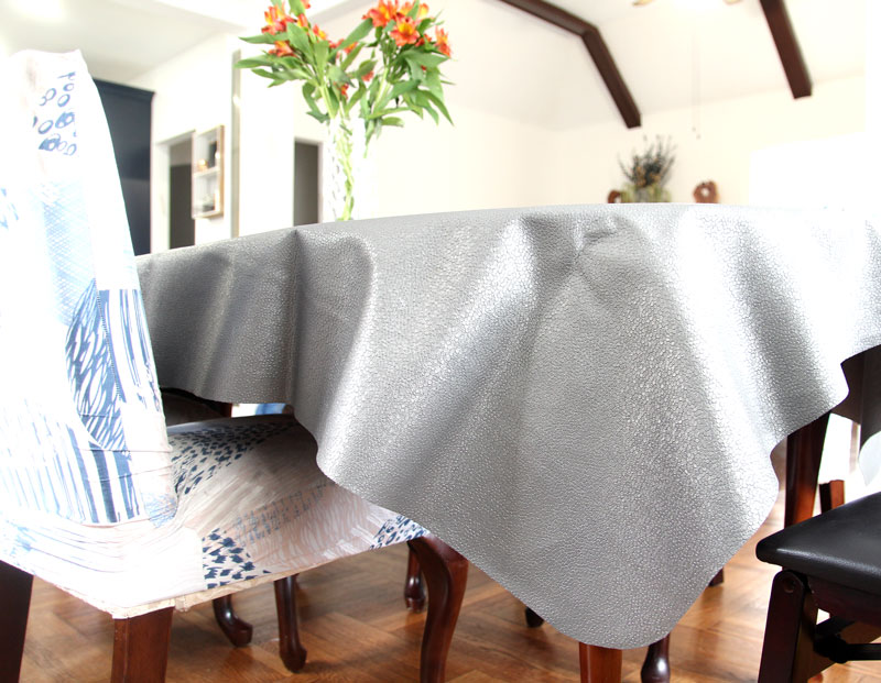 Faux Leather Tablecloth: DIY in Five Minutes from Yardage