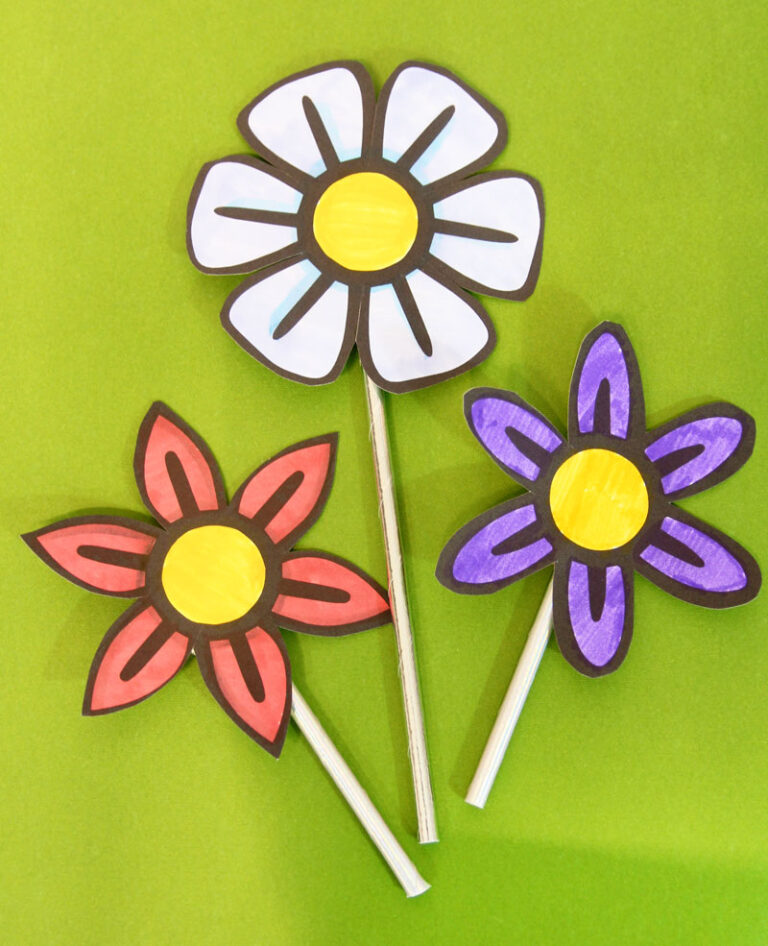 Shavuot Flowers - Color-in Flowers to Print and Craft