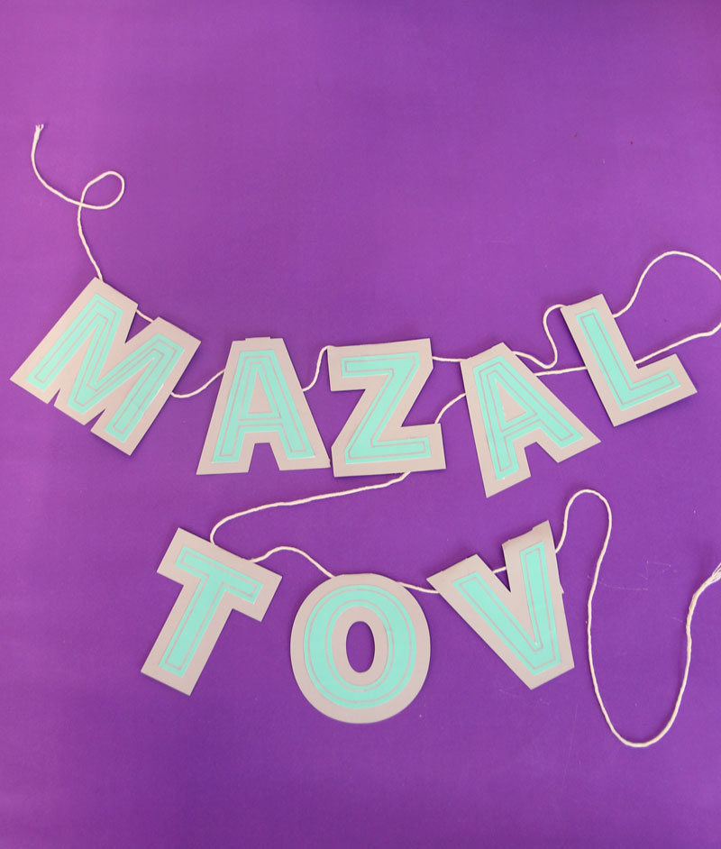Mazel Tov Banner – Free Printable Template + Cut File