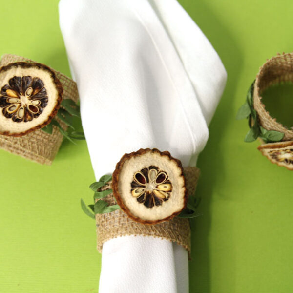 Sukkot Napkin Rings from Dried Etrog!