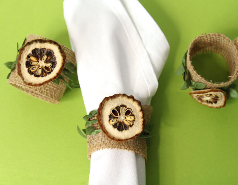 Sukkot Napkin Rings from Dried Etrog!