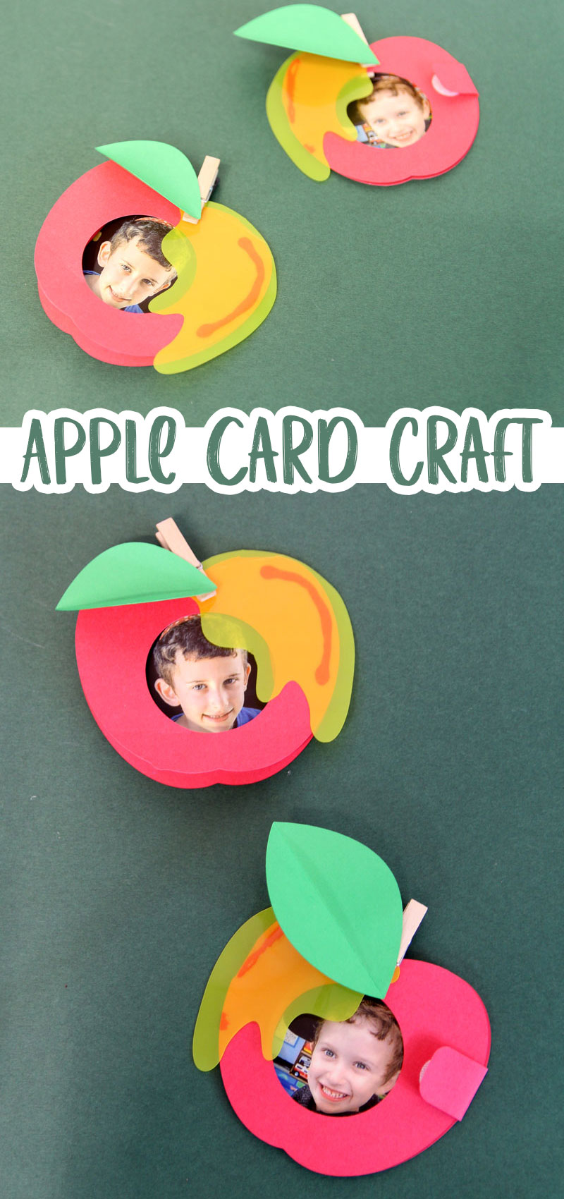 Apple Card Craft for Kids - Jewish Moms & Crafters