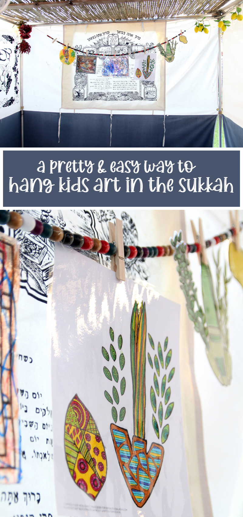 Hanging Kids Sukkah Decorations On A DIY Chain