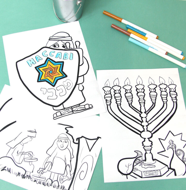 Chanukah Coloring Pages - Jewish Moms & Crafters