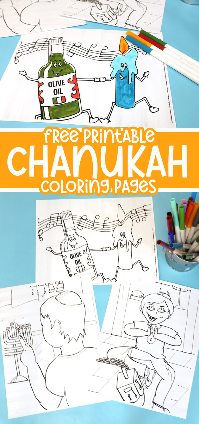 Chanukah Coloring Pages - Jewish Moms & Crafters