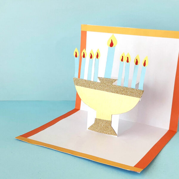 Hanukkah Card Template – Make a Pop Up Menorah!