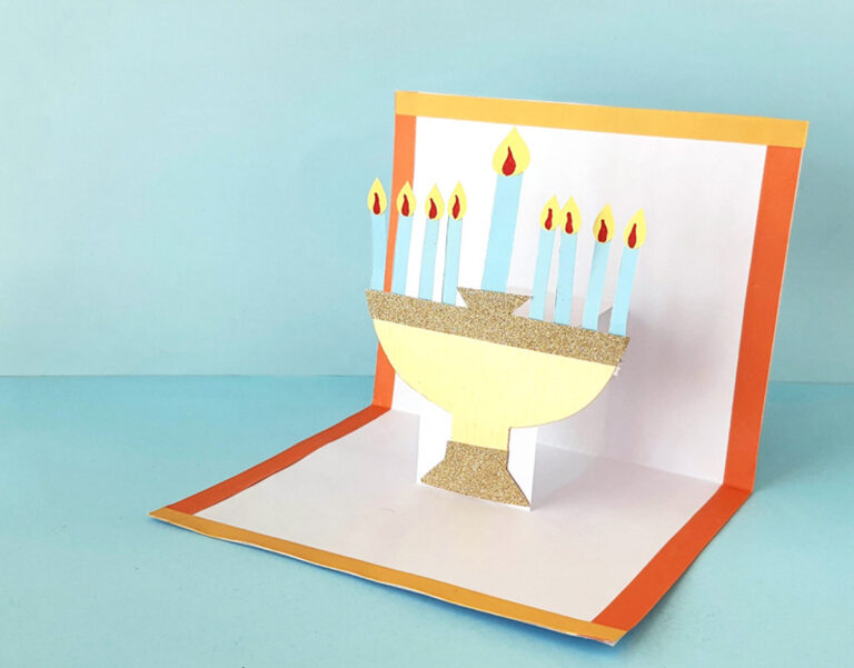 Hanukkah Card Template – Make a Pop Up Menorah!