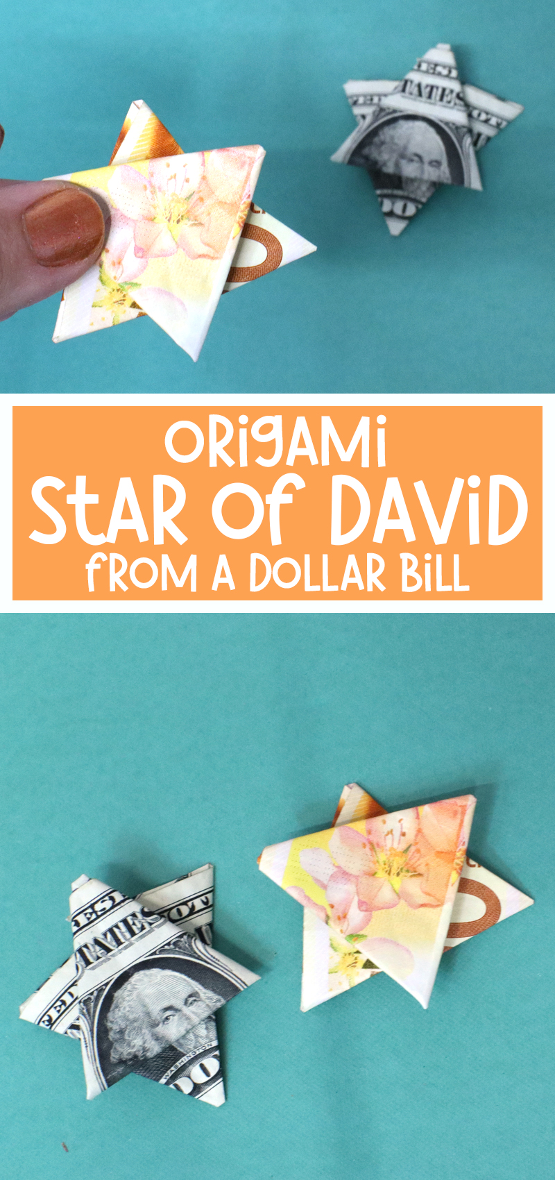 Dollar Bill Origami Star of David - Jewish Moms & Crafters