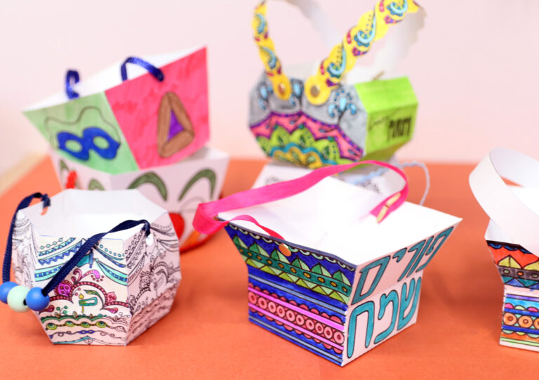 Color & Craft Mishloach Manot Baskets for Purim