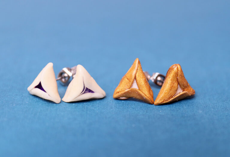 Hamantaschen Earrings from Polymer Clay