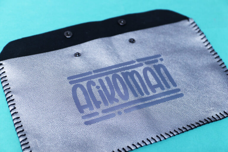 DIY Afikoman Bag from Faux Leather + FREE SVG - Jewish Moms & Crafters