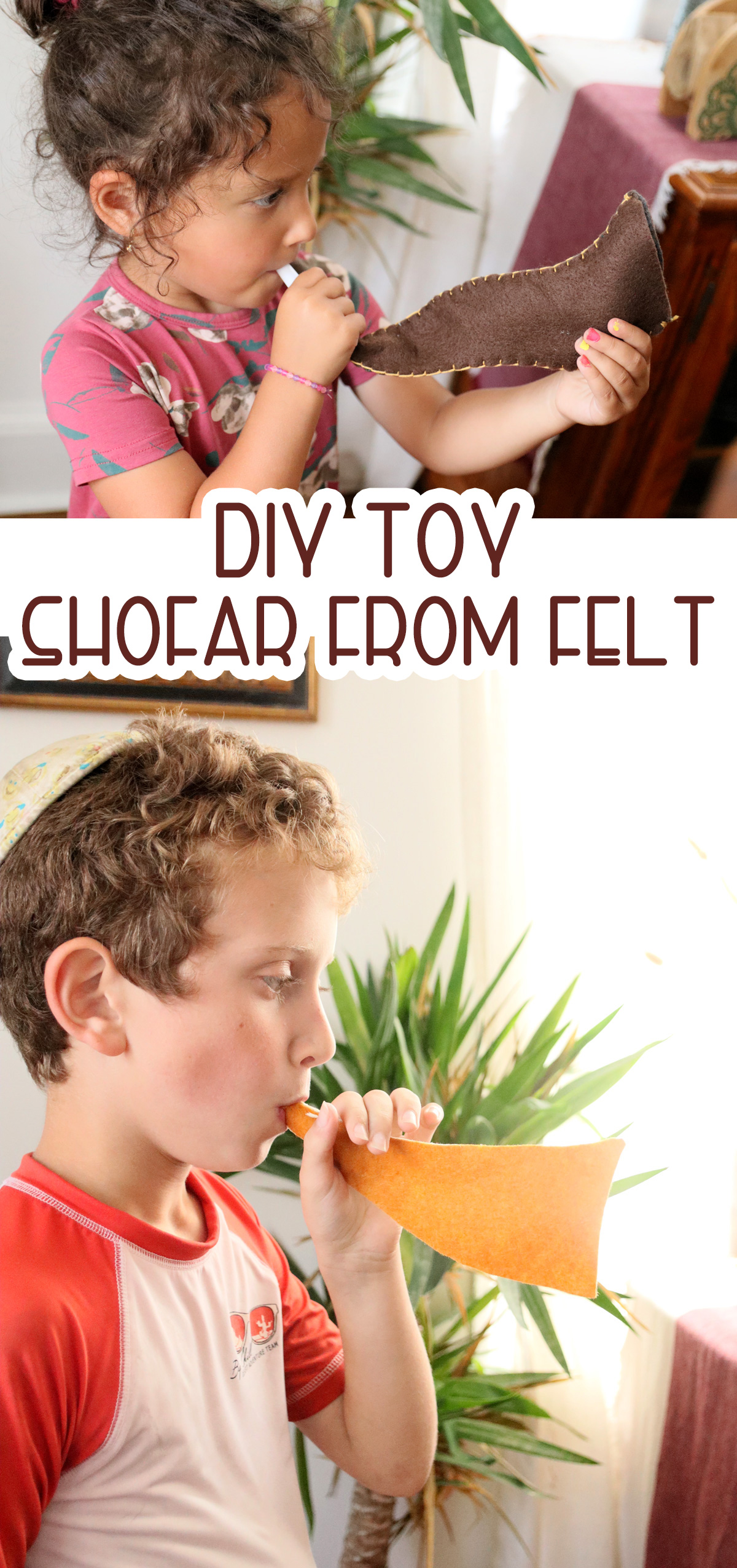 DIY toy shofar from felt