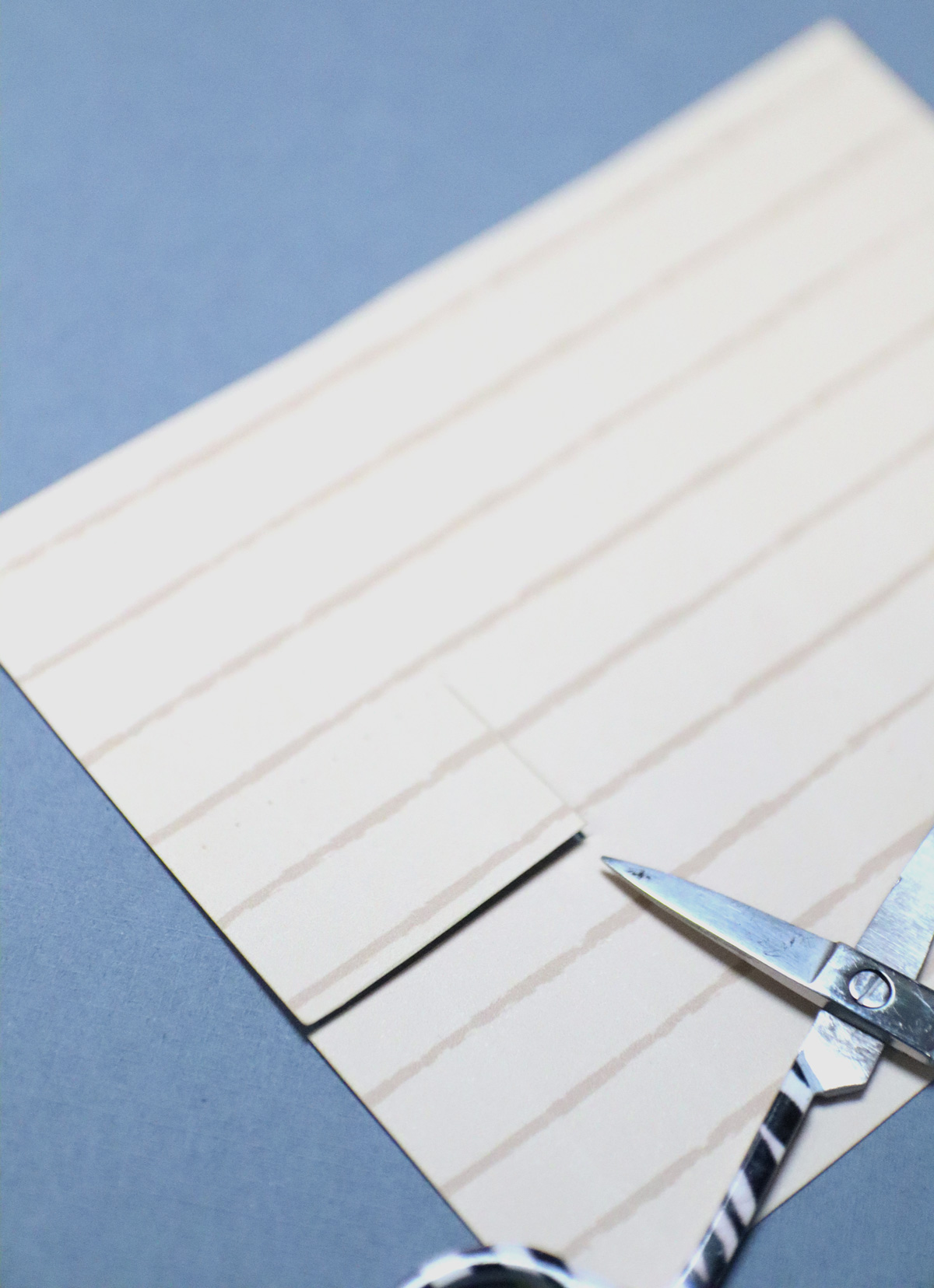 cutting the door in the printable first Sukkah name cards