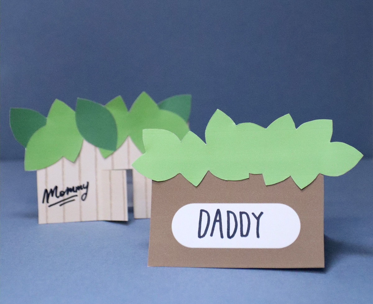 mommy and daddy Sukkah name cards svg and pdf