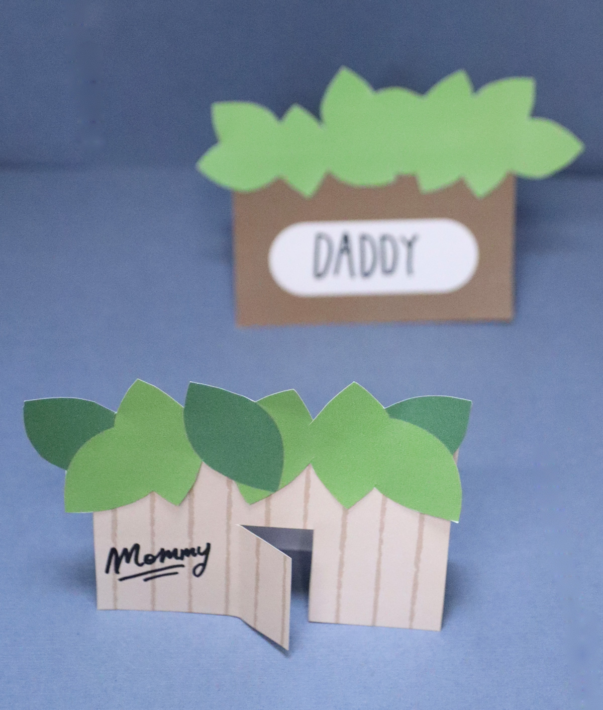 Sukkah name cards svg and pdf with a fictional door