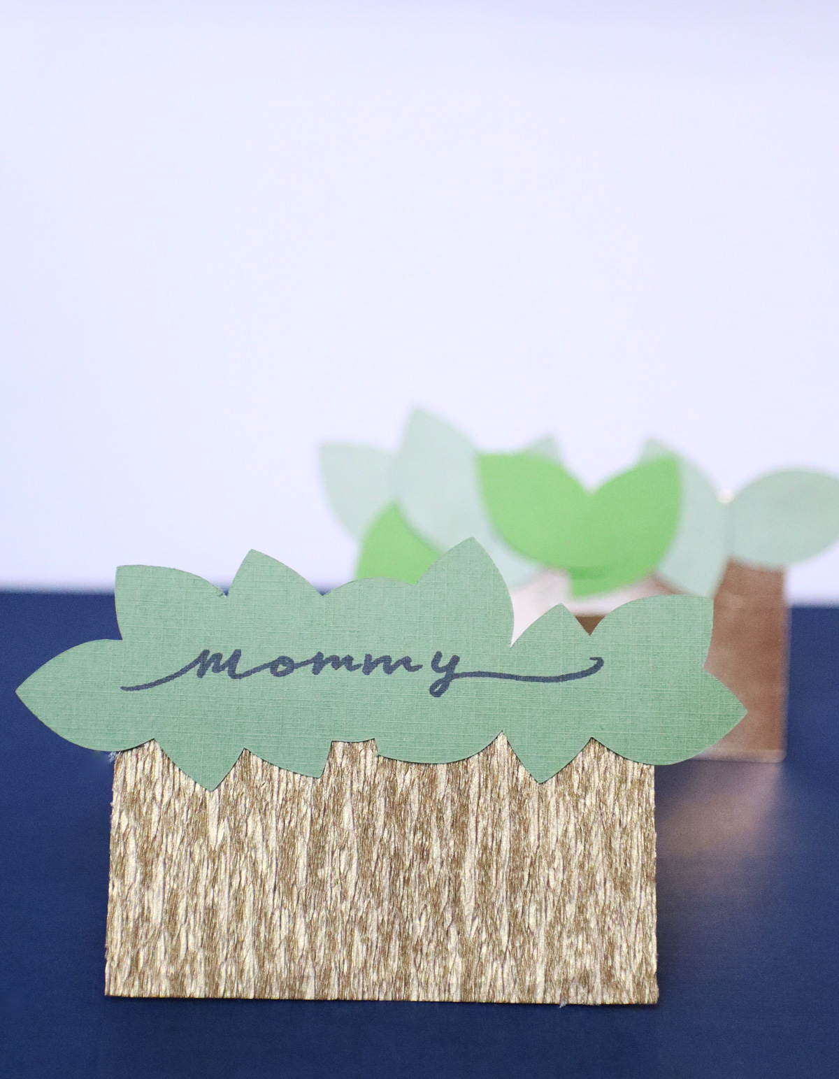 detailed shot of the metallic Sukkot placecard svg